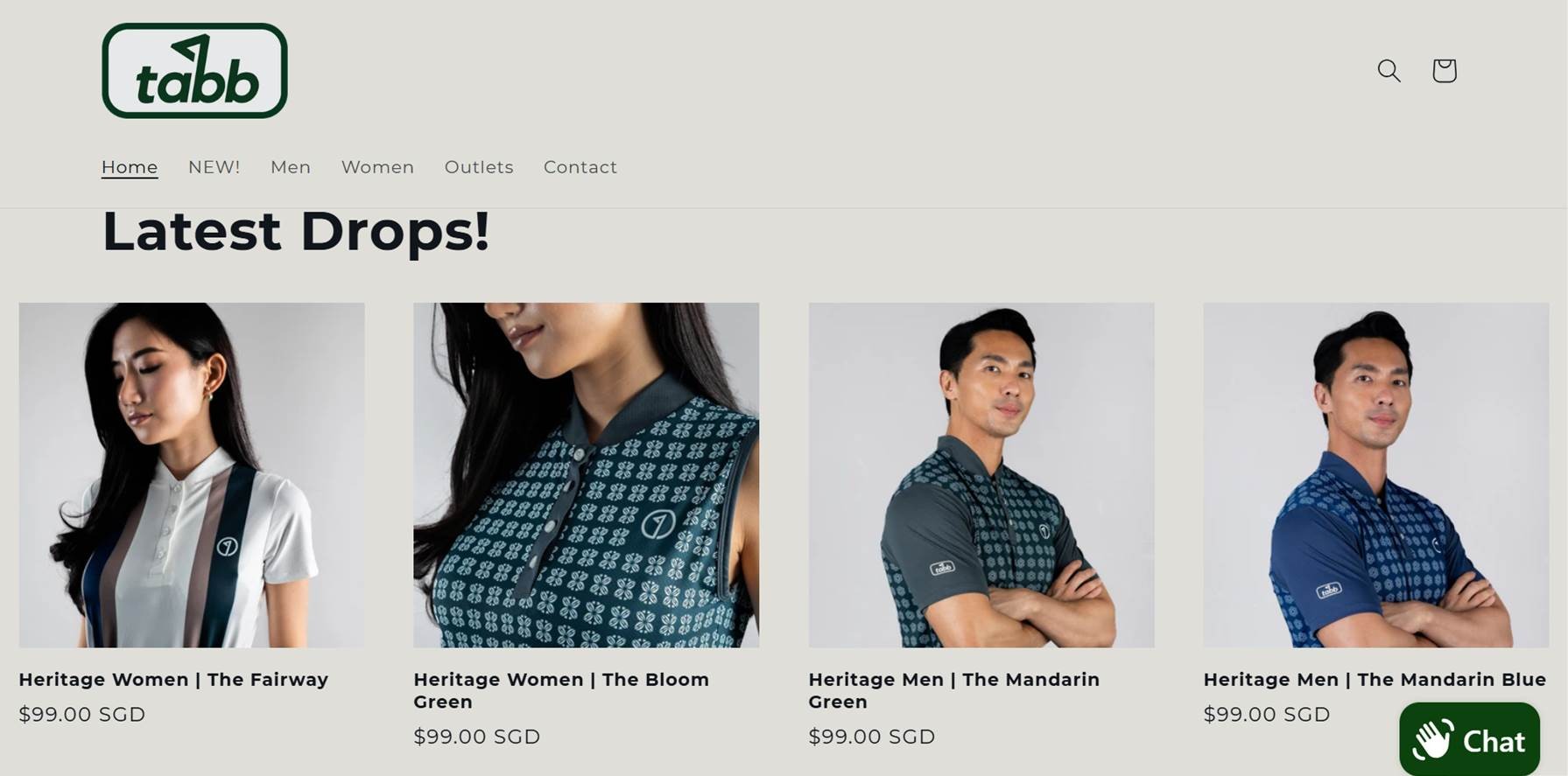 Their collections are now available on tabbapparel com